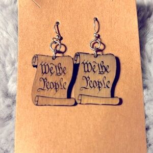 We The People Wood Earrings